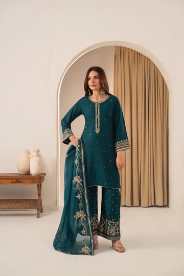 Liva embroided 3 pc - Noor - e - Ujala