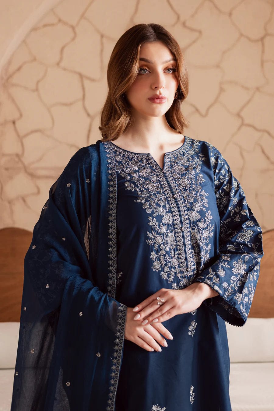 Sapphire Embroided 3 pc - Noor - e - Ujala
