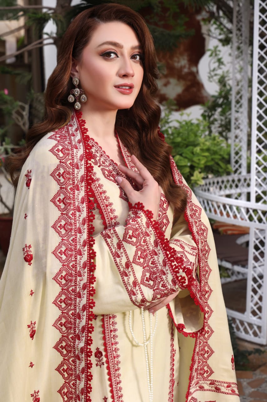 Nayrah Embroided 3 pc - Noor - e - Ujala