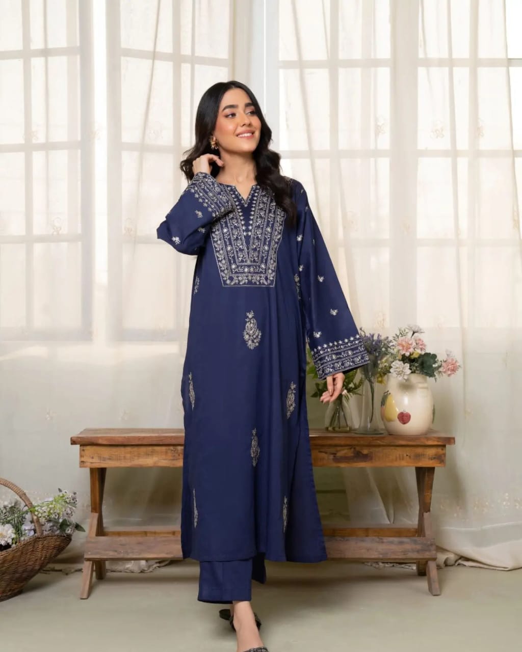 SITARA LONG LENGHT EMBROIDERY 2PC - Noor - e - Ujala