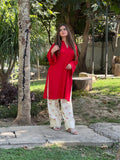 Red cherry embroided 2 pc - Noor - e - Ujala