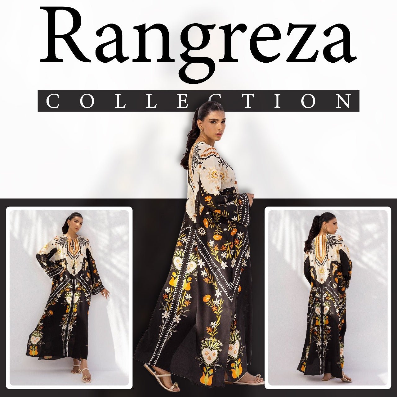 BLACK BEAN KAFTAN - Noor - e - Ujala