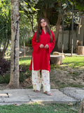 Red cherry embroided 2 pc - Noor - e - Ujala