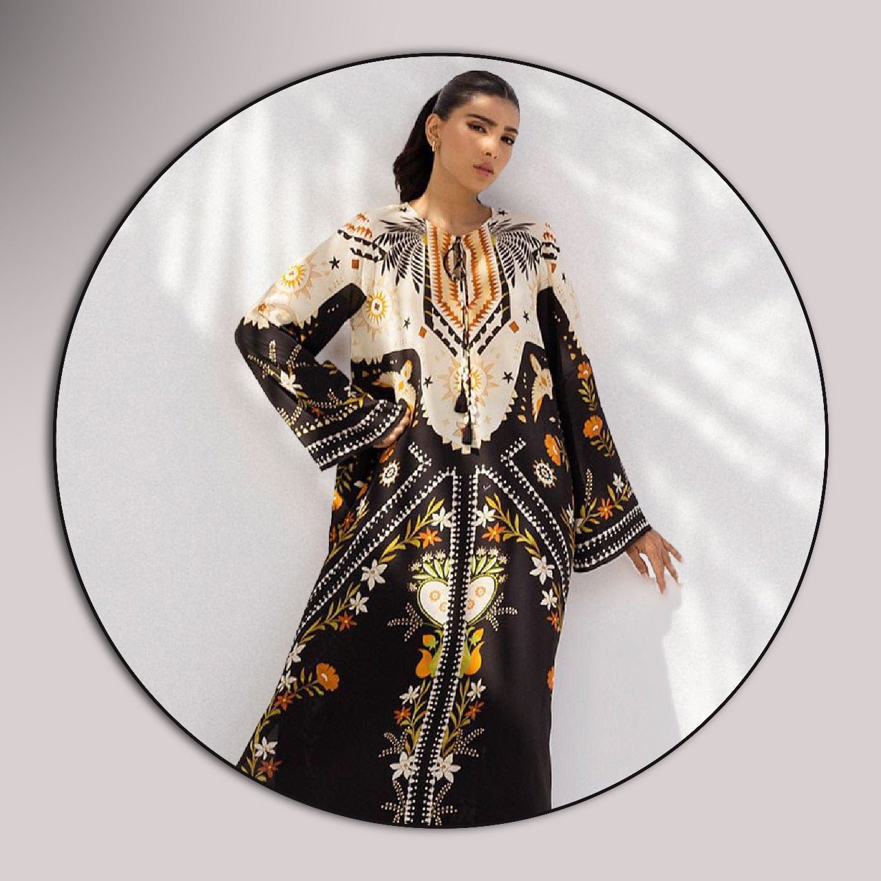 BLACK BEAN KAFTAN - Noor - e - Ujala