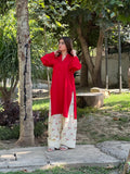 Red cherry embroided 2 pc - Noor - e - Ujala